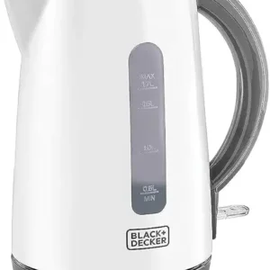 BLACK+DECKER Cordless Electric Kettle, 2200W, 1.7L Capacity, Quick Boiling, Lightweight Design, 360° Swivel Base, Auto Shut-Off, Boil-Dry Protection, Concealed Heating Plate, White - JC70-B5