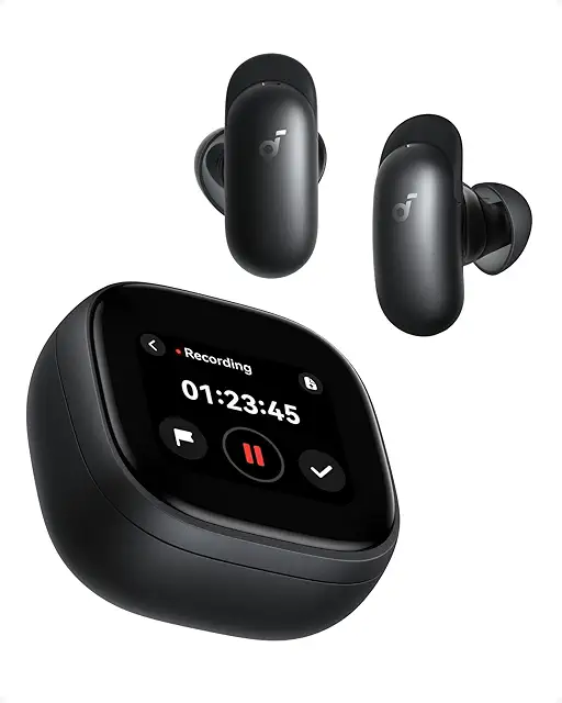 soundcore Anker Liberty 5 Pro Max Wireless Earbuds, AI Note-Taker(120 Free Mins/Mo, Membership for More) for in-Person Meetings, Whisper-Clear Calls, ANC, Smart Case, 5 Mins Charge = 4 Hrs Playtime