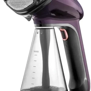 BLACK+DECKER Handheld Garment Steamer, 1500W, 21g/min Steam, 40s Fast Heat-Up, Universal Bottle Adaptor, 260ml Detachable Tank, Purple, HST1500-B5