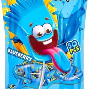 Torpedo Candy Blue Brush Blueberry Lollipop - Pack of 50 Pieces,14g Each, Kids Friendly Flavorful Lollipop Candy, Perfect for Parties & School Lunchbox Surprise