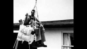 In 1982, Larry Walters floated in the sky for 45 minutes in his lawn chair tied to 42 balloons; 11 years later, he shot himself to death