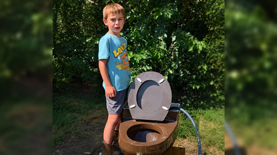 'The Toilet Kid': 9-year-old Washington boy collects toilet seats, tests their flushes and has turned his backyard into a giant toilet testing station