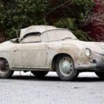 A rare 1955 Porsche 356 Speedster, found in barn-find condition, sold for $145,600 in 2026 after spending more than 50 years in a collection