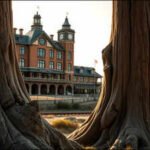 In 1923, a Colorado businessman opened a hotel around an abandoned railway station beside giant petrified tree stumps; four decades later his 160-acre resort became part of a national monument