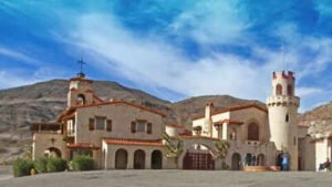 After a 2015 flash flood shut Death Valley’s Scotty’s Castle, visitors can return from October 10 for limited guided exterior tours while restoration of the historic estate continues