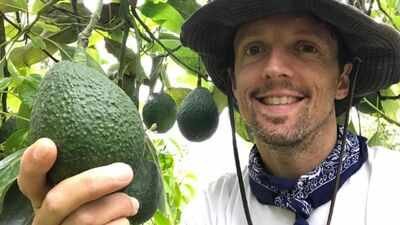 Jason Mraz bought an old San Diego avocado grove as a retreat in 2004; two decades later it is a 17-acre regenerative farm growing organic avocados, coffee and other crops, with much of its fruit sold locally